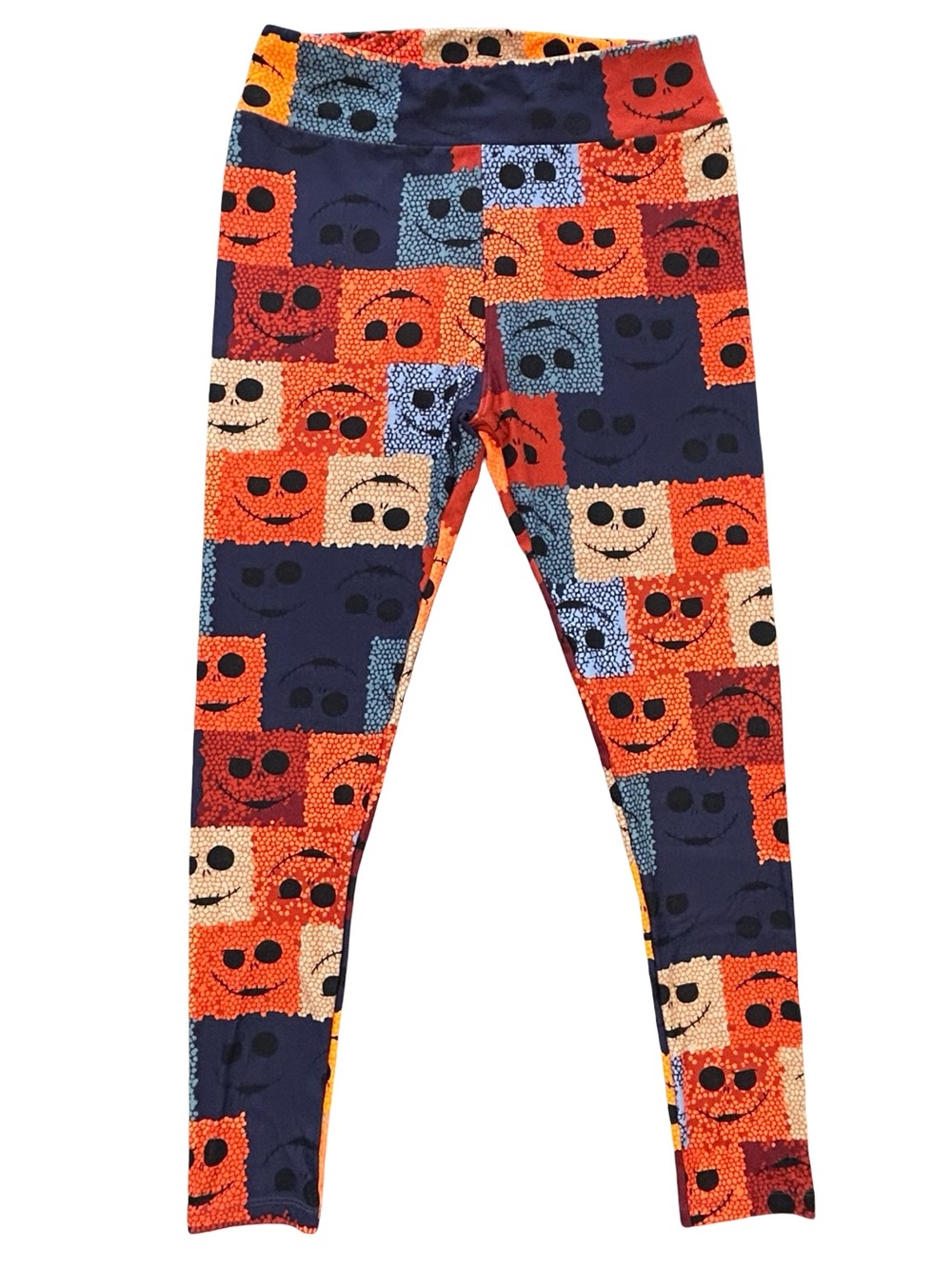 Lularoe Disney Jack Skellington faces Patchwork Halloween tall & curvy leggings